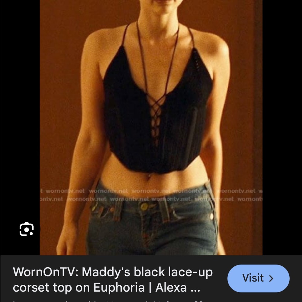 Black Lace-Up Corset Top
